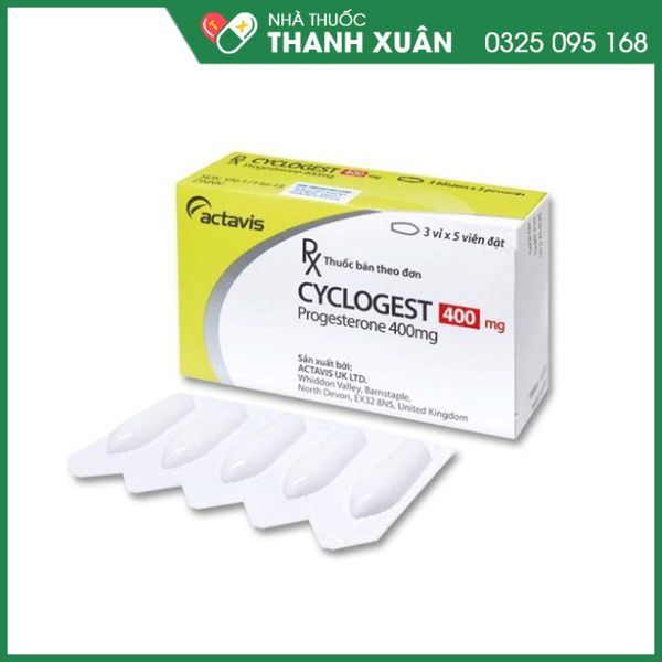 Cyclogest 400mg điều trị triệu chứng tiền kinh